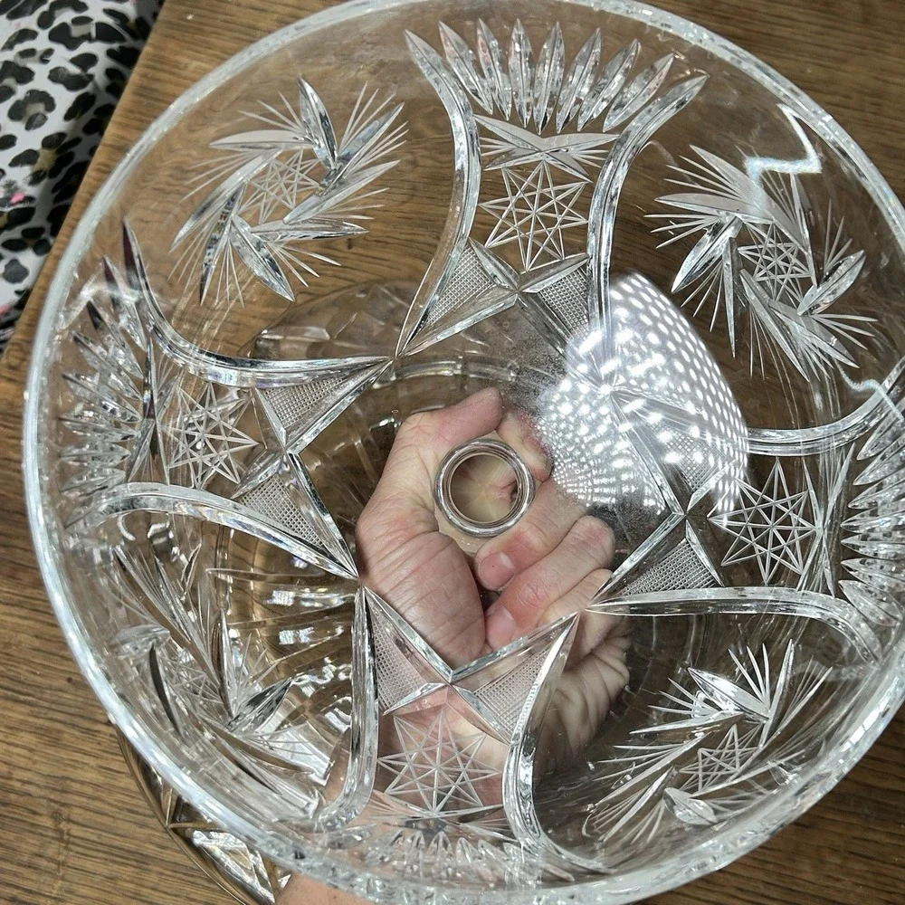 Vintage Crystal Cheese Dome Butter Dome Cake Dish‎ Plate Glass Heavy